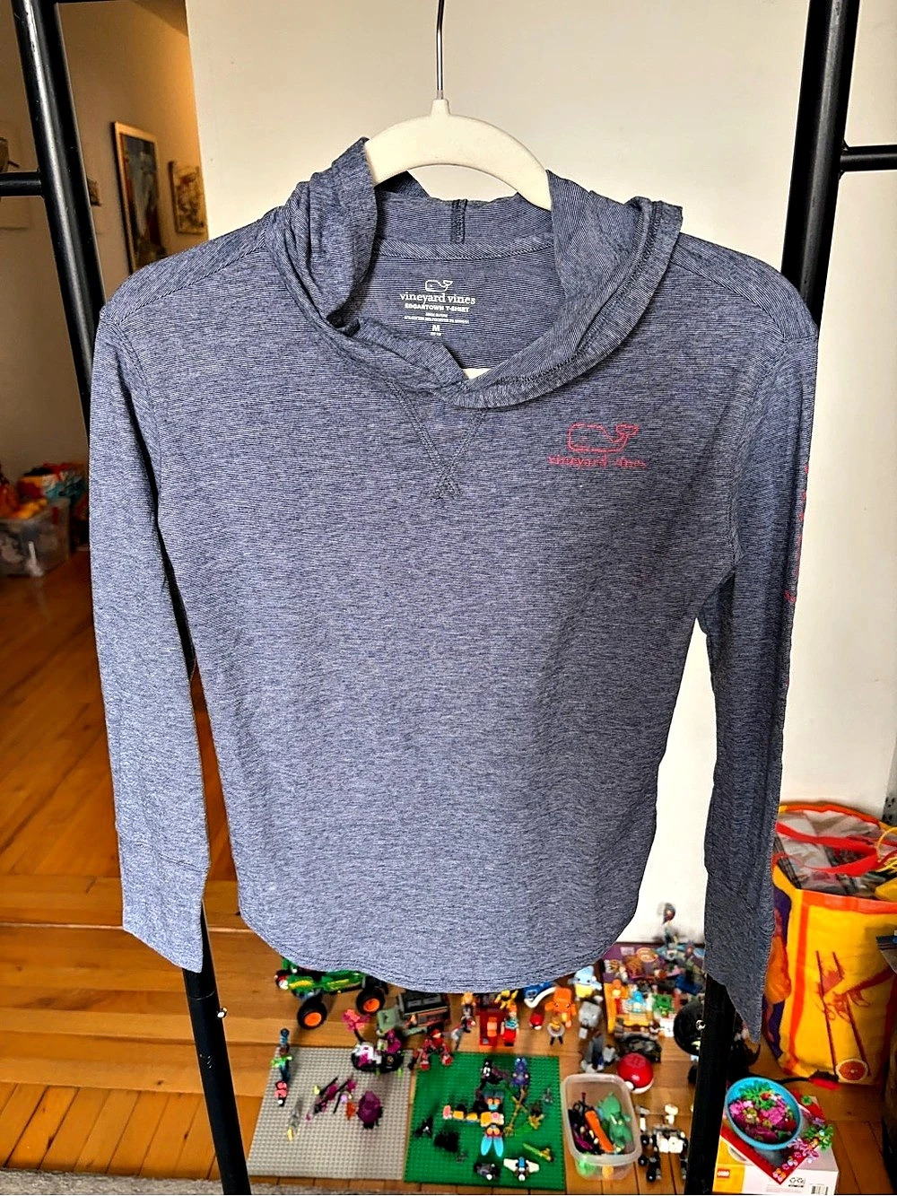 Vineyard Vines Shep Shirt Hoodie T-Shirt Blue Girls Medium